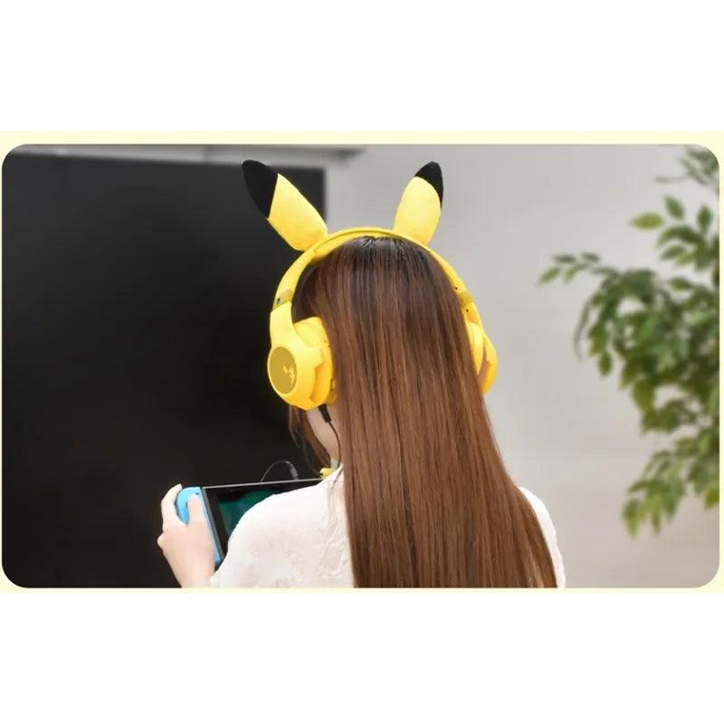 NS HORI Pikachu Plush Ears Gaming Wired Headset – Nintendo Switch Authorized - GameBeatz