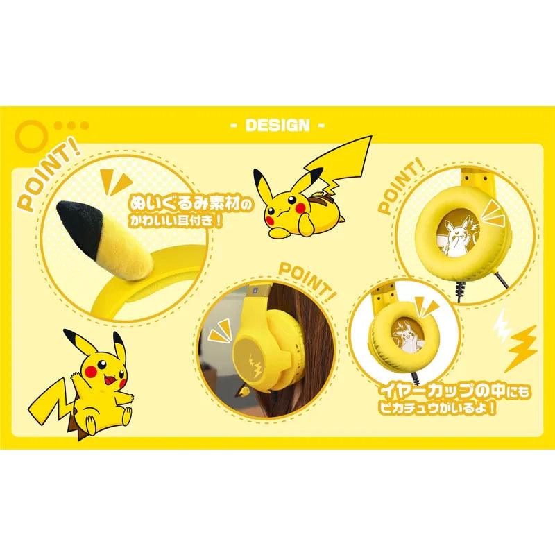 NS HORI Pikachu Plush Ears Gaming Wired Headset – Nintendo Switch Authorized - GameBeatz