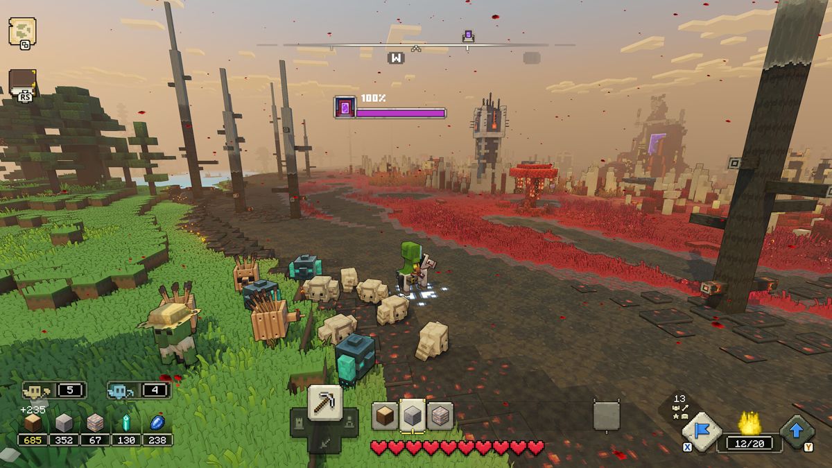 Minecraft Legends Playstation 4 game Strategy, Action images